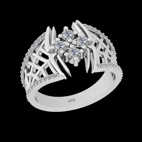 0.64 Ctw VS/SI1 Diamond Prong Set 18K White Gold Engagement Ring