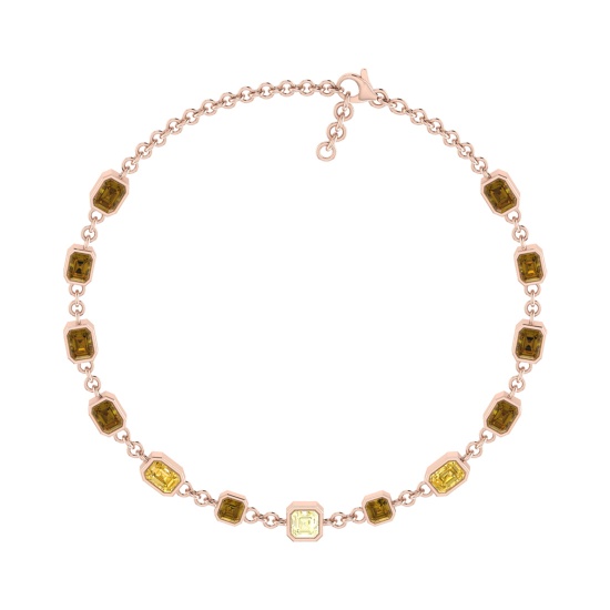 3.60 Ctw VS/SI1 Fancy NaturalYellow Brown Diamond 14K Rose Gold Bracelet