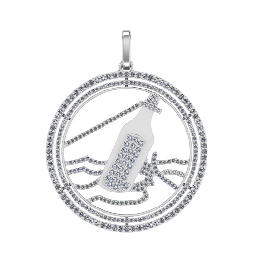 1.88 Ctw VS/SI1 Diamond 14k white Gold Pendant (ALL DIAMOND ARE LAB GROWN )