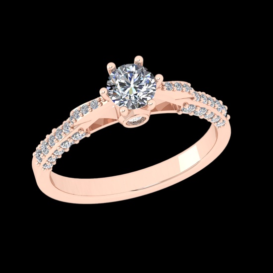0.93 Ctw VS/SI1 Diamond 10k Rose Gold Engagement Ring (ALL DIAMOND ARE LAB