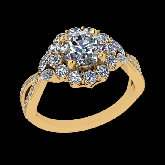 2.39 Ctw VS/SI1 Diamond 10k Yellow Gold Engagement Ring (ALL DIAMOND ARE LA