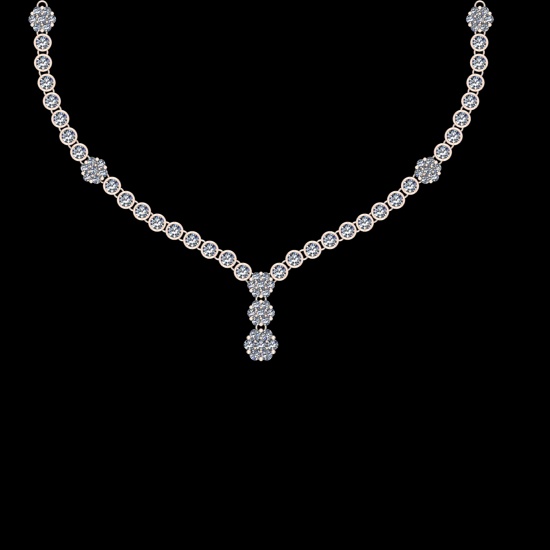116.18 Ctw VS/SI1 Diamond 10K Rose Gold Necklace Set (ALL DIAMOND ARE LAB G