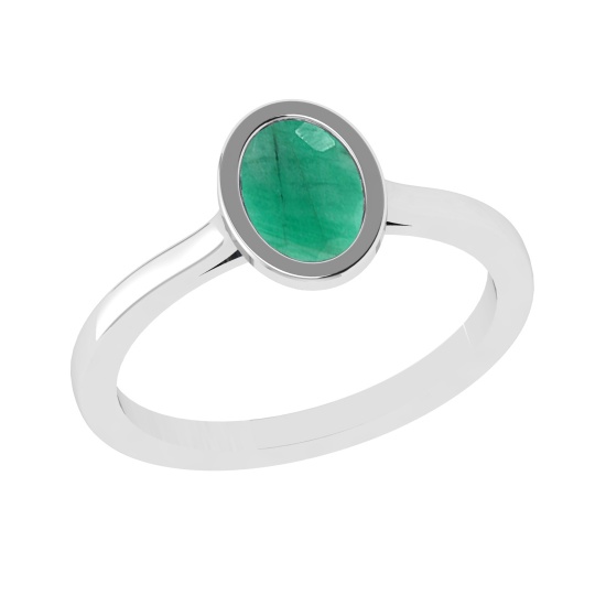 2.59 Ctw VS/SI1 Emerald Set 14k white Gold Solitaire Ring (ALL DIAMOND ARE