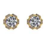 4.42 Ctw VS/SI1 Diamond 14k Yellow Gold Stud Earrings