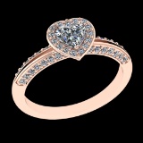 0.88 Ctw VS/SI1 Diamond 10k Rose Gold Engagement Ring (ALL DIAMOND ARE LAB
