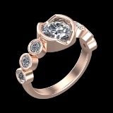 2.66 Ctw VS/SI1 Diamond 10k Rose Gold Engagement Ring (ALL DIAMOND ARE LAB