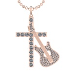 2.37 Ctw SI2/SI1 Diamond 14k Rose Gold musical instruments theme Pendant (A