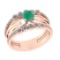 1.03 Ctw VS/SI1 Emerald and Diamond 14k Rose Gold Engagement Ring (ALL DIAM