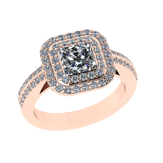 1.70 Ctw VS/SI1 Diamond 14K Rose Gold Engagement Ring (ALL DIAMOND ARE LAB