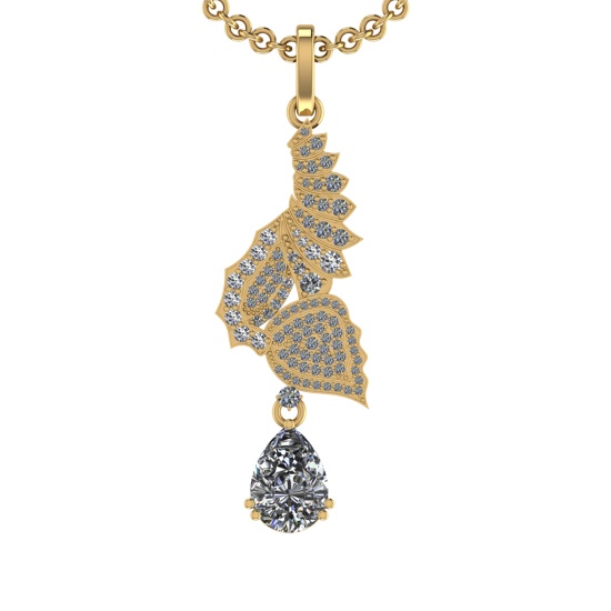 2.52 Ctw SI2/SI1 Diamond 14K Yellow Gold Pendant (ALL DIAMOND ARE LAB GROWN