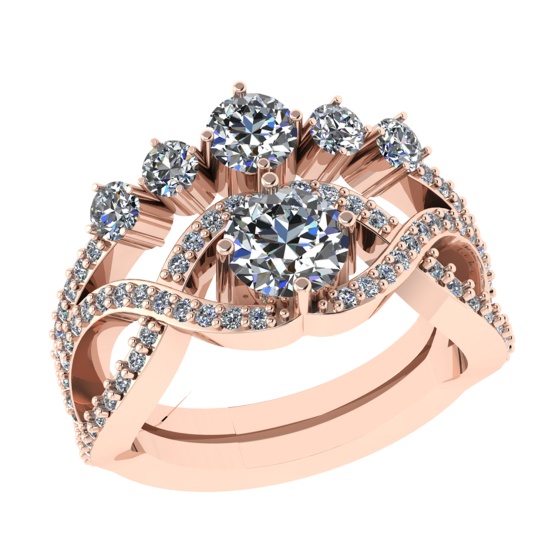 2.04 Ctw VS/SI1 Diamond 14k Rose Gold Engagement Ring (ALL DIAMOND ARE LAB