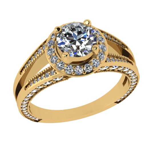 1.50 Ctw VS/SI1 Diamond 14K Yellow Gold Engagement Ring (ALL DIAMOND ARE LA