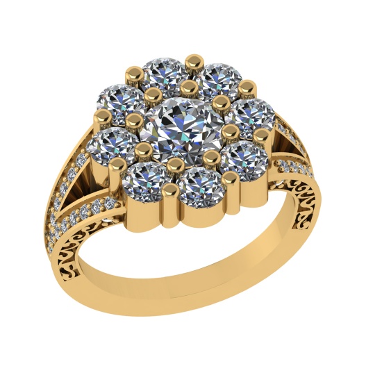 2.52 Ctw VS/SI1 Diamond 14k Yellow Gold Engagement Ring