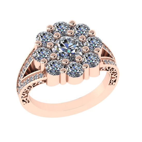 2.52 Ctw VS/SI1 Diamond 14k Rose Gold Engagement Ring