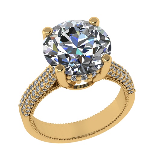 3.66 Ctw VS/SI1 Diamond 14k Yellow Gold Engagement Ring
