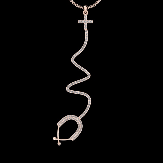 0.87 Ctw VS/SI1 Diamond 10K Rose Gold Veterinary Doctor theme Pendant (ALL