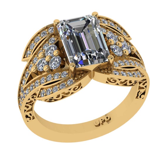 2.76 Ctw VS/SI1 Diamond 14K Yellow Gold Engagement Ring