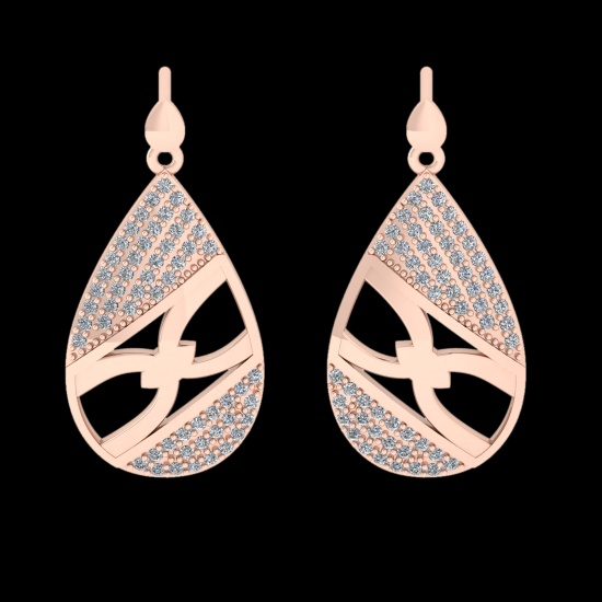 0.54 Ctw VS/SI1 Diamond 10k Rose Gold Pandant Necklace (ALL DIAMOND ARE LAB