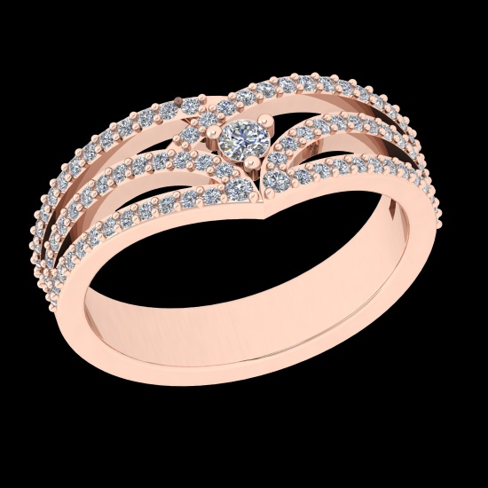 0.49 Ctw VS/SI1 Diamond 10k Rose Gold Engagement Ring (ALL DIAMOND ARE LAB