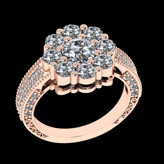 3.29 Ctw VS/SI1 Diamond 10k Rose Gold Engagement Ring (ALL DIAMOND ARE LAB