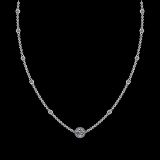13.49 Ctw VS/SI1 Diamond 10k white Gold Yard Necklace (ALL DIAMOND ARE LAB