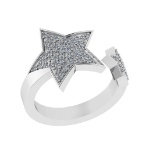 0.48 Ctw VS/SI1 Diamond 14k white Gold Cuslter Engagement Ring
