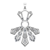 3.33 Ctw SI2/SI1 Diamond Prong Set 14k white Gold Pandant (ALL DIAMOND ARE