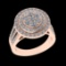 1.60 Ctw VS/SI1 Diamond 14 K Rose Gold Cluster Engagement Ring (ALL DIAMOND