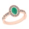 1.07 Ctw VS/SI1 Emerald And Diamond 14K Rose Gold Wedding Ring
