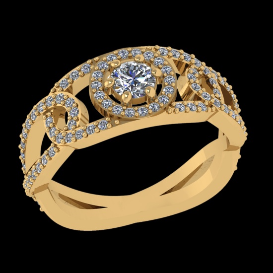 0.67 Ctw VS/SI1 Diamond Prong Set 10k Yellow Gold Engagement Ring( (ALL DIA