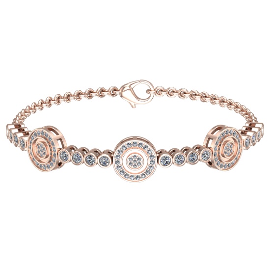 4.16 Ctw SI1/SI2 Diamond 14k Rose Gold Bracelet (ALL DIAMOND ARE LAB GROWN)