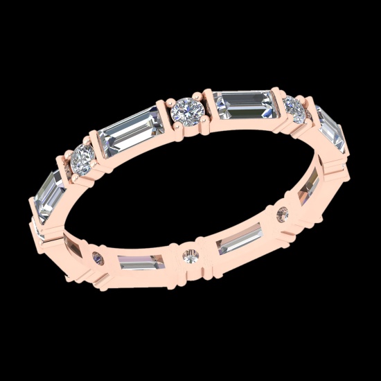 1.40 Ctw VS/SI1 Diamond 10k Rose Gold Eternity Band Ring (ALL DIAMOND ARE L