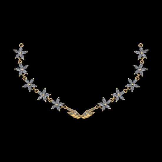 26.36 Ctw VS/SI1 Diamond 10k Yellow Gold Necklace (ALL DIAMOND ARE LAB GROW