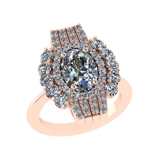 3.83 Ctw SI1/SI2 Diamond 14k Rose Gold Engagement Ring (ALL DIAMOND ARE LAB