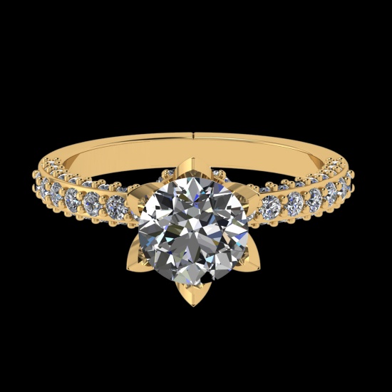 2.17 Ctw VS/SI1 Diamond 10k Yellow Gold Engagement Ring (ALL DIAMOND ARE LA