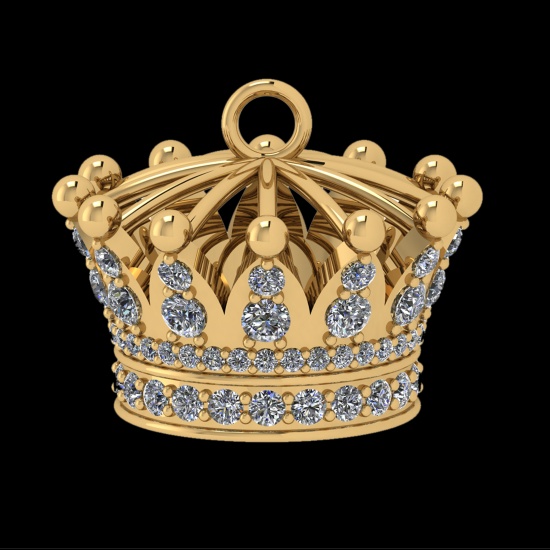 1.11 Ctw SI2/SI1 Diamond 10k Yellow Gold Pandant (ALL DIAMOND ARE LAB GROWN