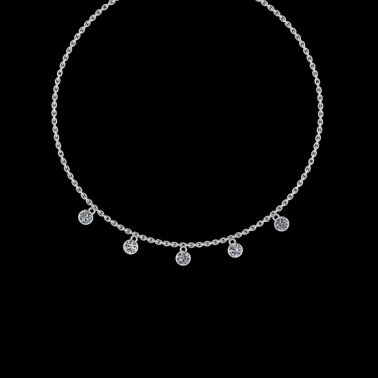 0.75 Ctw VS/SI1 Diamond 14K White Gold Yard Necklace (ALL DIAMOND ARE LAB G