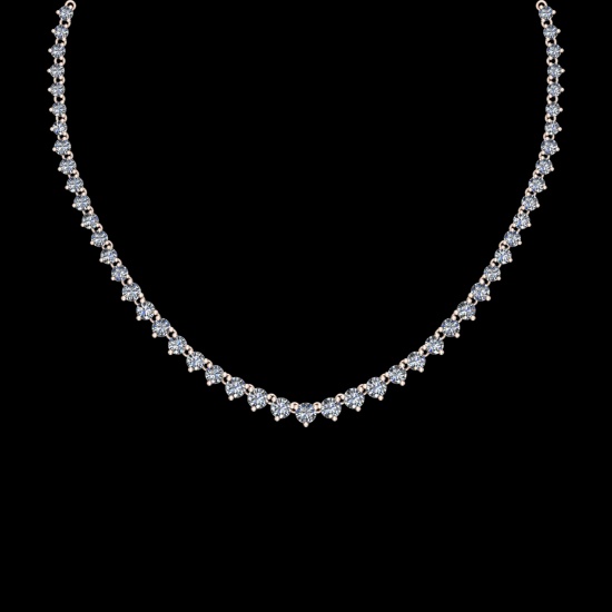 103.69 Ctw VS/SI1 Diamond 10K Yellow Gold Necklace Set (ALL DIAMOND ARE LAB