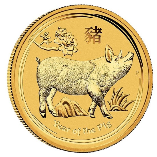 Australian Perth Mint Series II Lunar Gold 1/2 oz 2019 Pig