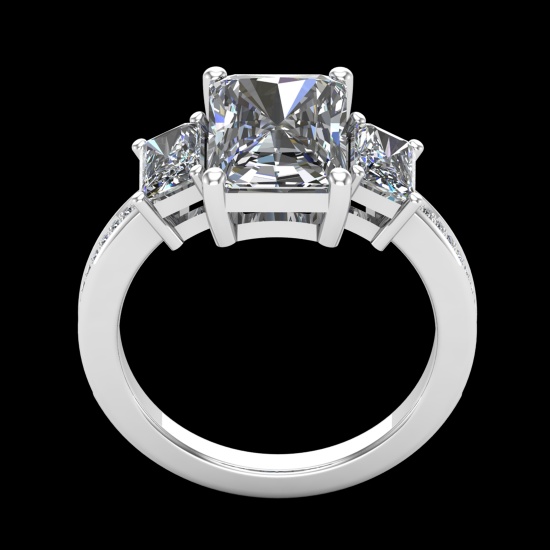 3.62 Ctw VS/SI1 Diamond 10K White Gold Engagement Ring