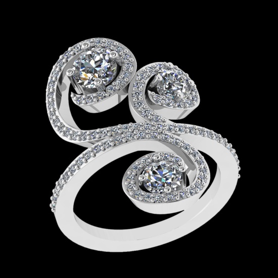 1.65 Ctw VS/SI1 Diamond Prong Set 10K White Gold Engagement Ring (ALL DIAMO