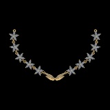 26.36 Ctw VS/SI1 Diamond 10k Yellow Gold Necklace (ALL DIAMOND ARE LAB GROW