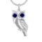 1.75 Ctw VS/SI1 Blue Sapphire and Diamond 14K White Gold Pendant (ALL DIAMO