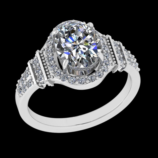 2.45 Ctw VS/SI1 Diamond Prong Set 10k white Gold Engagement Ring (ALL DIAMO