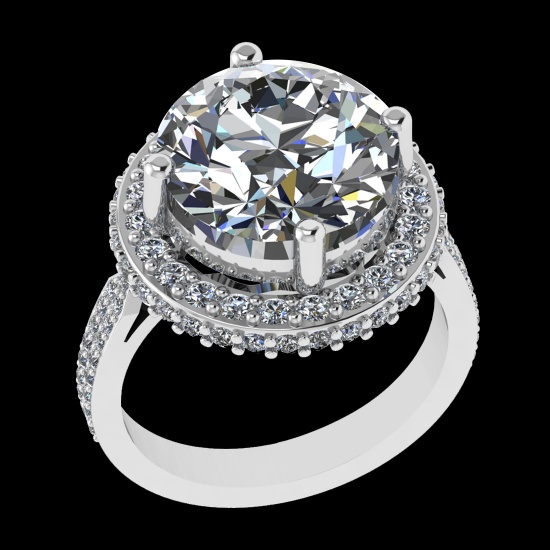 4.21 Ctw VS/SI1 Diamond 10k white Gold Engagement Ring (ALL DIAMOND ARE LAB