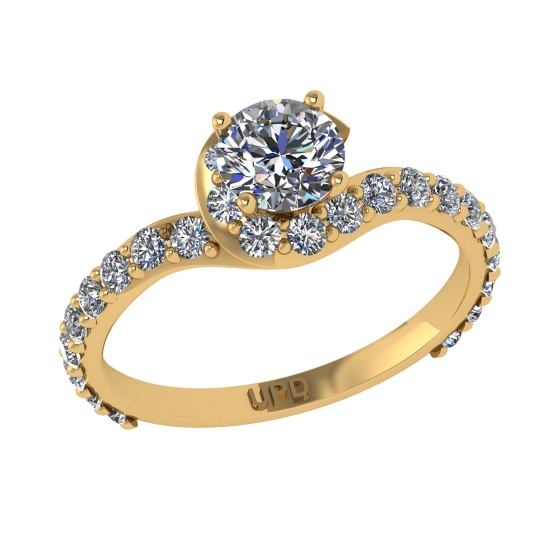 1.71 Ctw VS/SI1 Diamond 14k Yellow Gold Hiden Halo Engagement Ring (ALL DIA