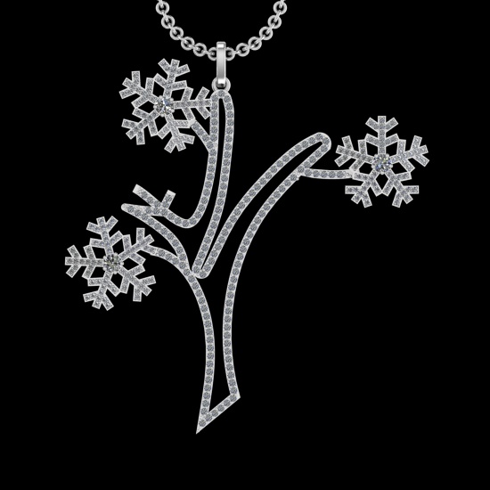 3.21 Ctw VS/SI1 Diamond 10k white Gold Christmas Theme Pandant (ALL DIAMOND