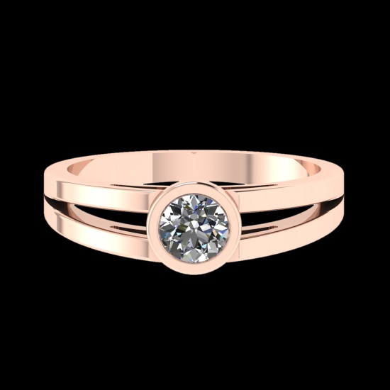 0.36 Ctw VS/SI1 Diamond Prong Set 10K Rose Gold Solitaire Ring (ALL DIAMOND