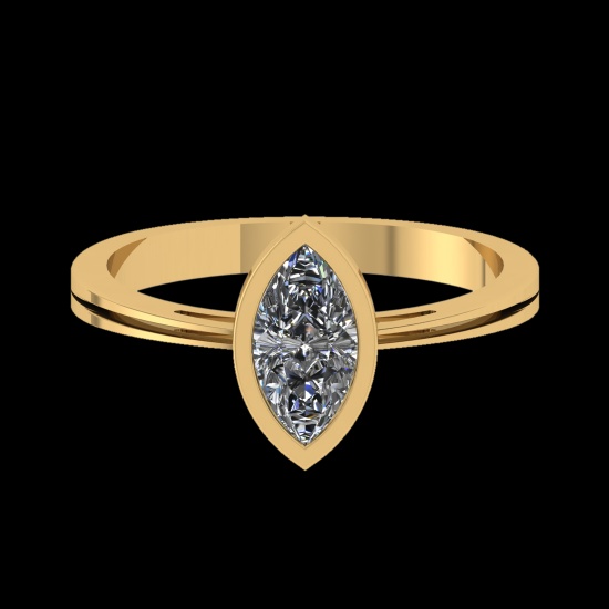 0.50 Ctw VS/SI1 Diamond Prong Set 10K Yellow Gold Solitaire Ring (ALL DIAMO
