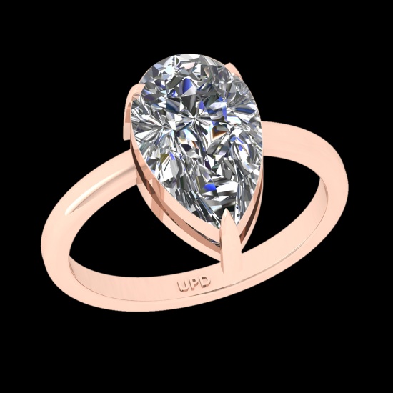 2.50 Ctw VS/SI1 Diamond Style 14 K Rose Gold Solitaire Ring (ALL DIAMOND AR